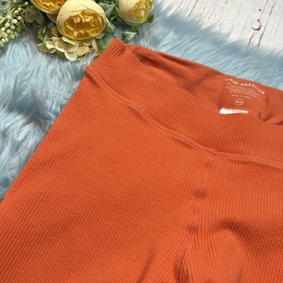 Good American Ribbed Orange High Rise Leggings - Picture 4 of 9